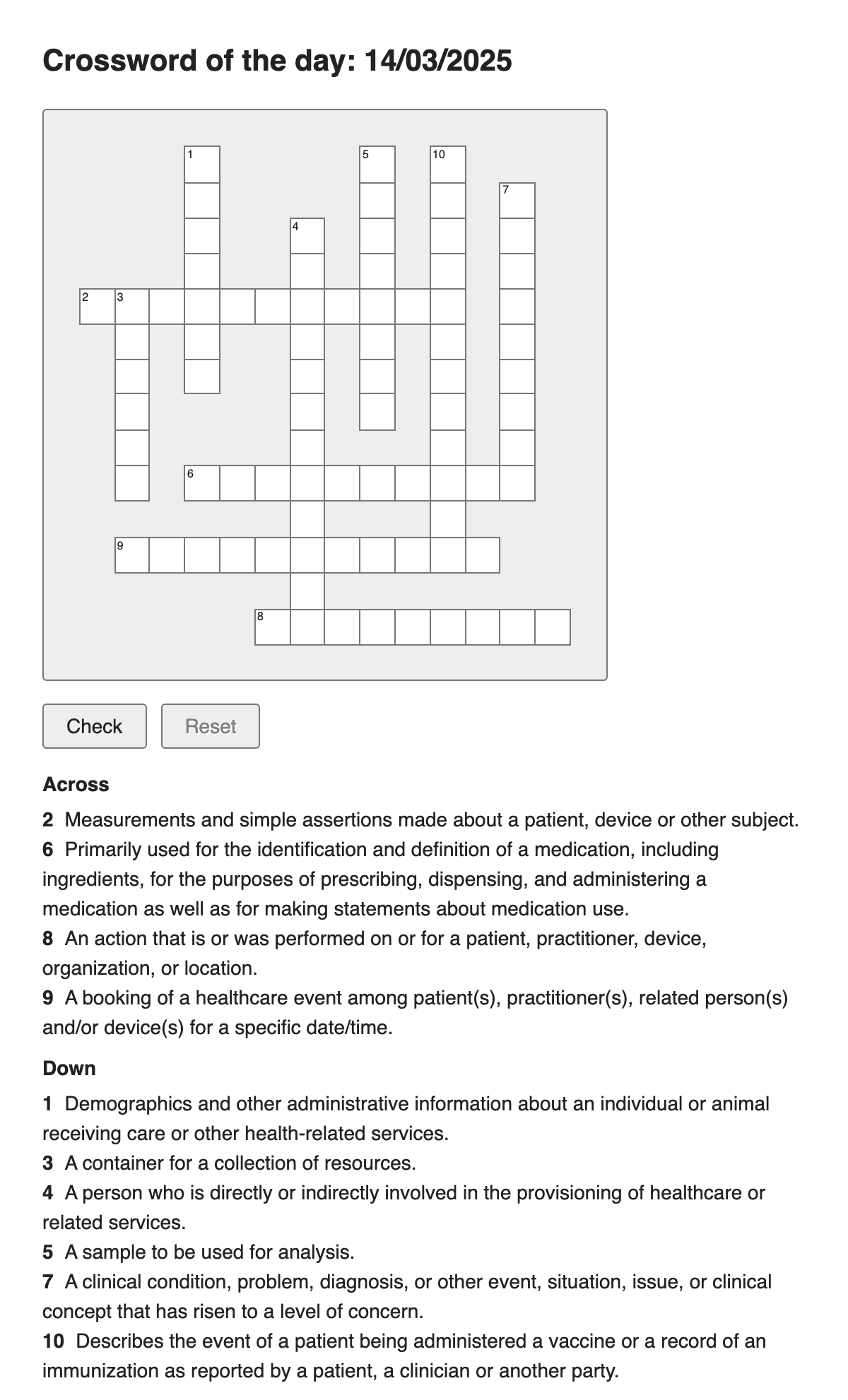 FHIR Crossword
