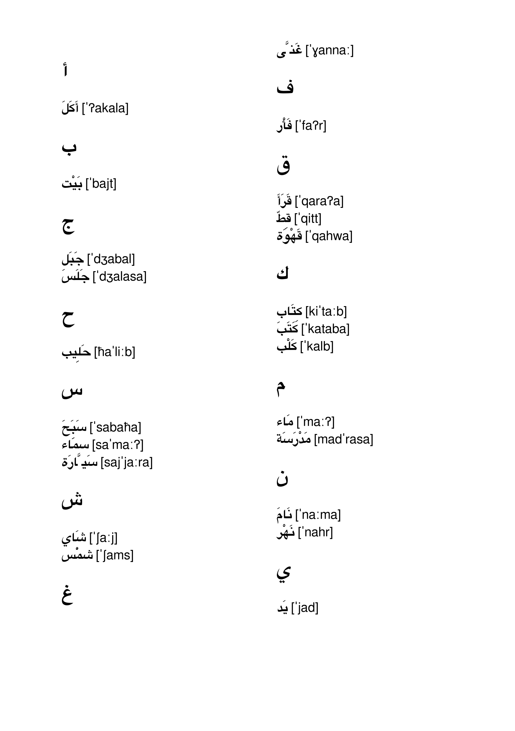 Arabic–English Dictionary (sample page 2)