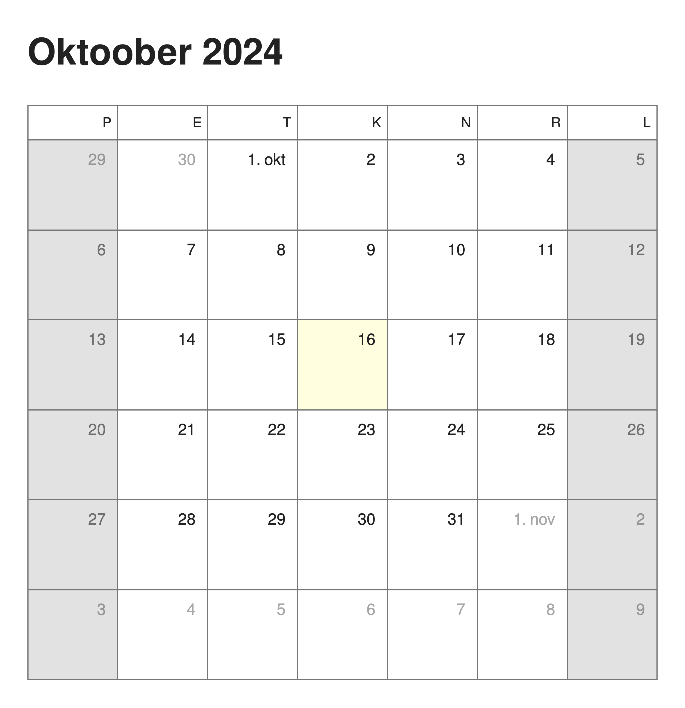 Calendar in Estonian