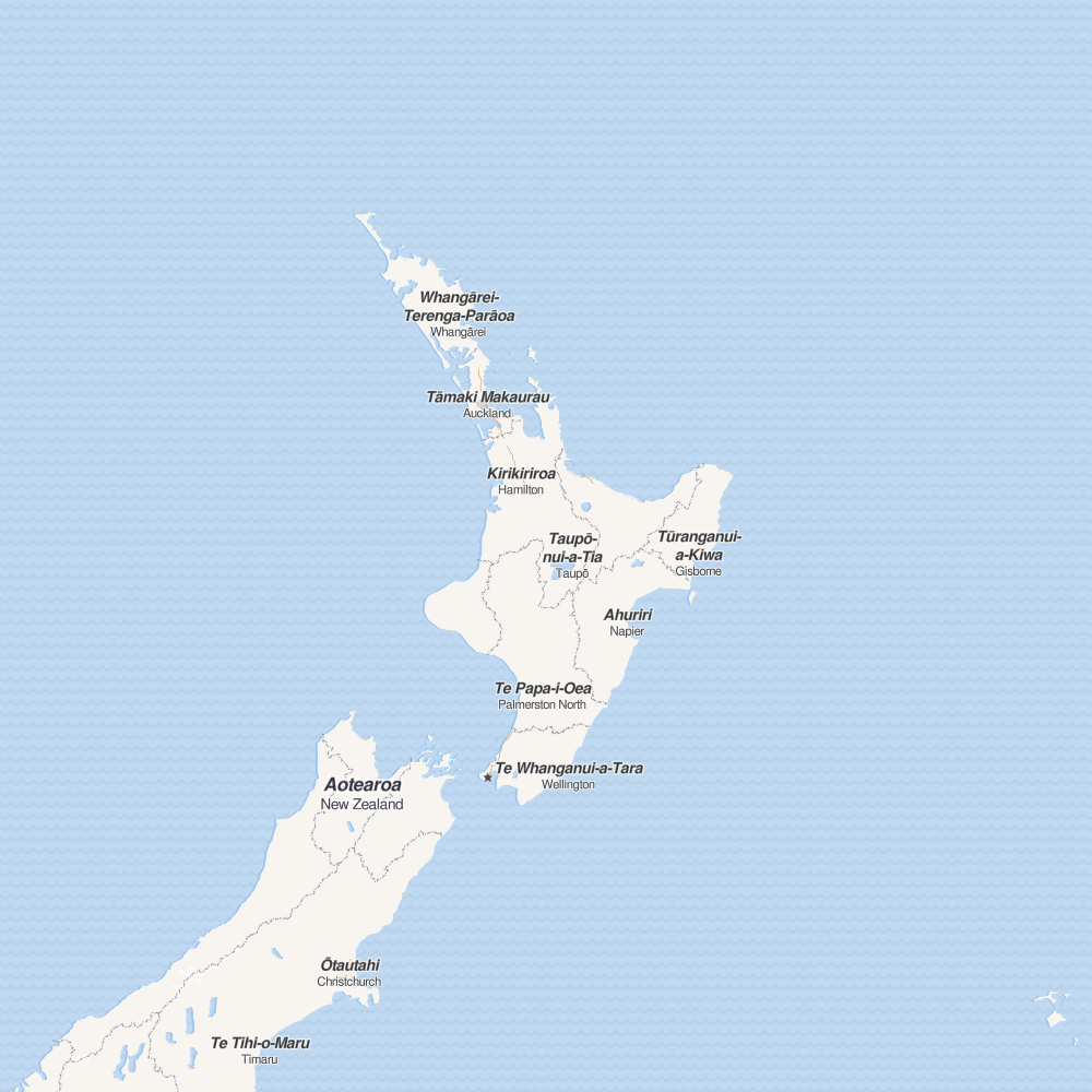 North Island - Map of the world in te reo Māori