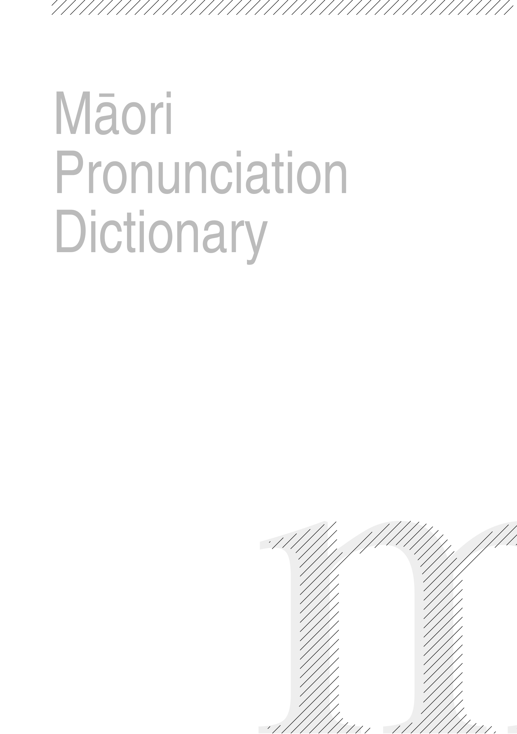 Māori Pronunciation Dictionary (sample page 1)